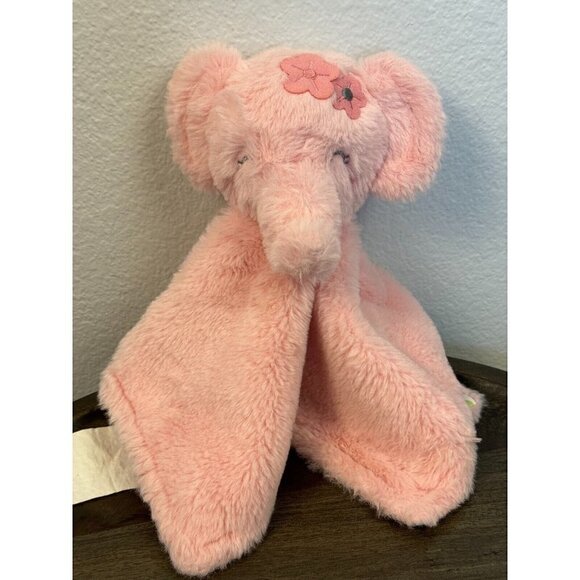 Parents Choice Pink Elephant Lovey Security Blanket Walmart Floral Satin Back - Picture 1 of 12